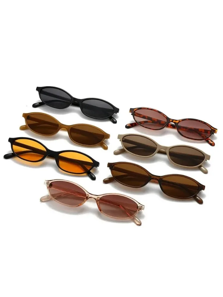 Lunettes de soleil ovales œil de chat vintage, légères, tendance des années 90, protection UV, pour femmes et hommes