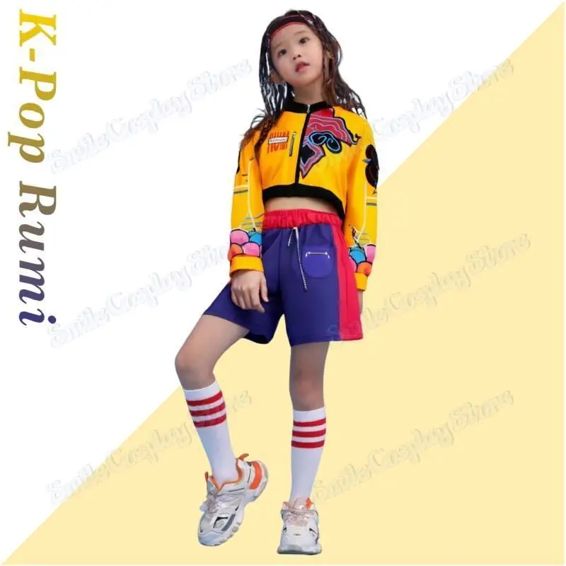 

New Children Rumi Zoey Mira 3D Print Cosplay Costume Halloween Carnival K-Pop Hunters Girl Group Idol Role Play Dress Up Outfit