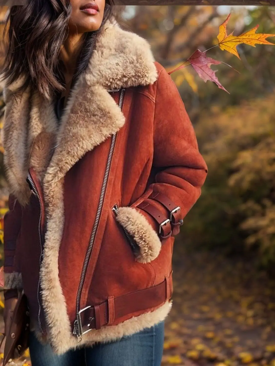 

Women's Thiened Loose Collar Zipper Coat Spring Autumn Seasonal Faionable Casual Sle Cotton Outerwear