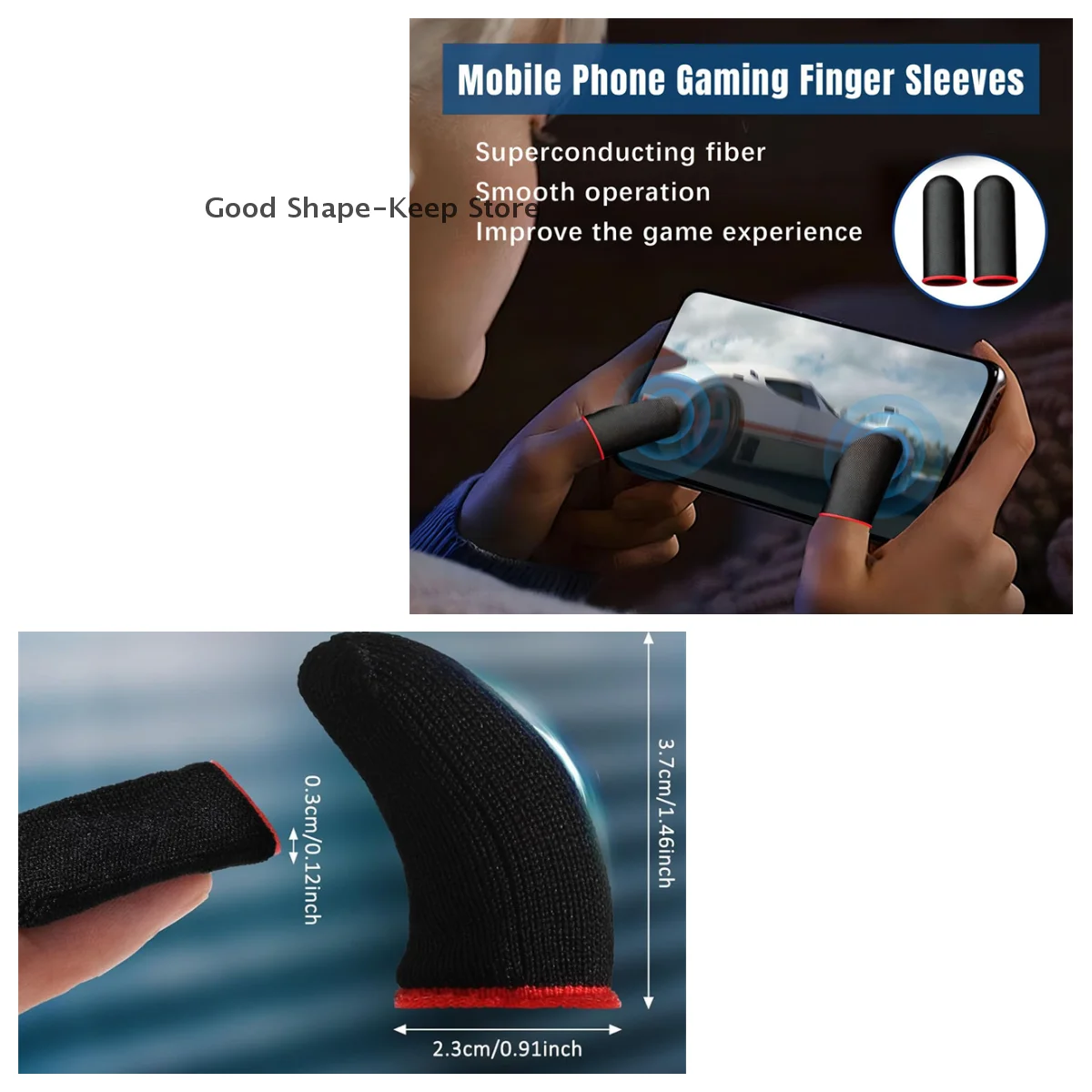 

20Pcs Anti-Sweat Breathable Seamless Touchscreen Gaming Finger Sleeves Phone Controller Gloves for Hand Game Comfort