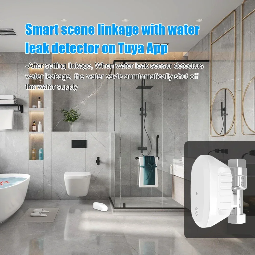 Tuya Smart Life WiFi Wasserdurchflussmesser Wasserleckregelung Magnetventil mit Temperaturmessung Wasserverbrauch