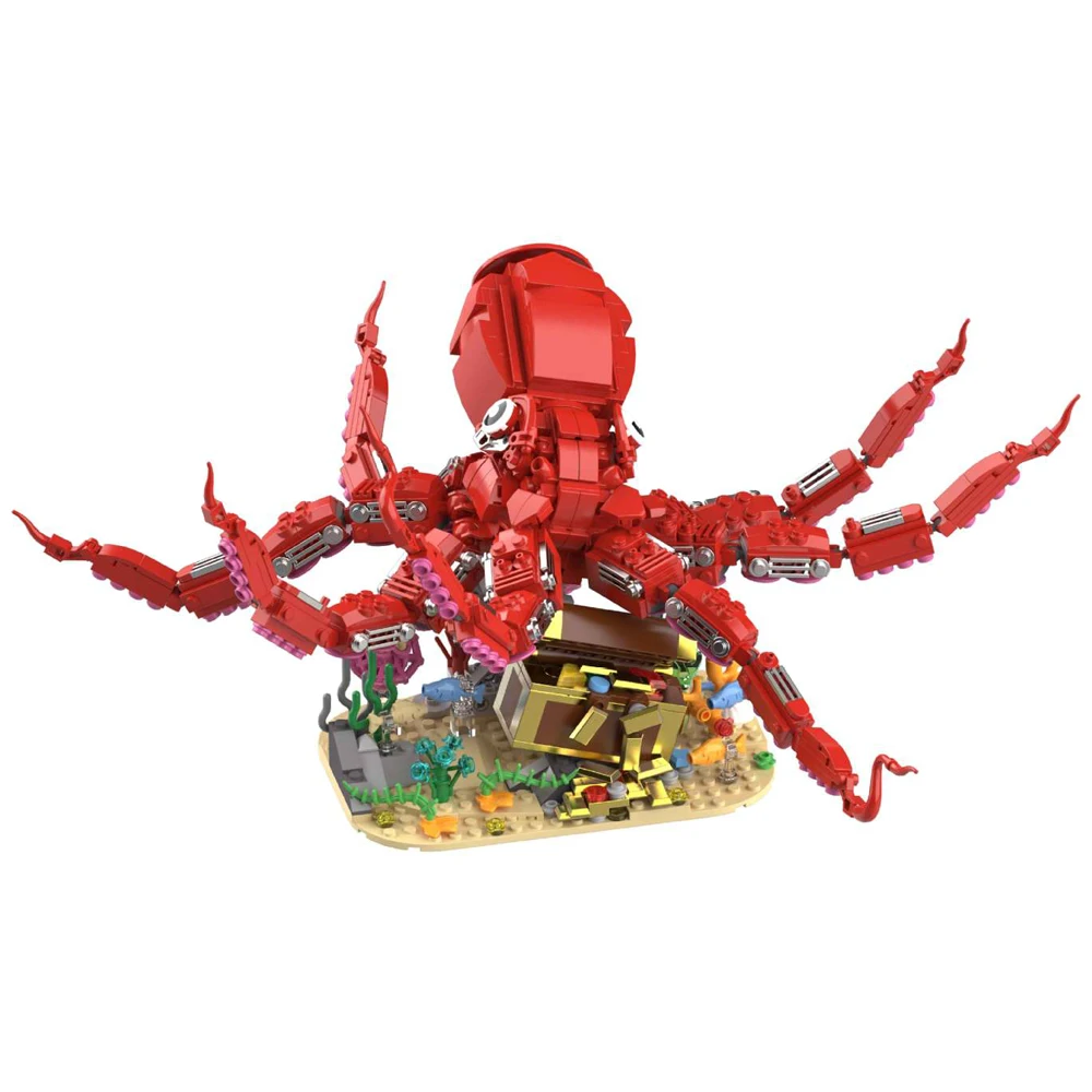 

IN STOCK MOC Creativity Deep Sea Octopus Treasure Building Blocks Assembling Aquarium Marine Animals Bricks Adult Toy Gift Set
