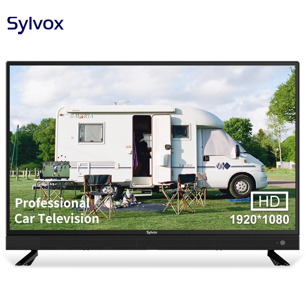 تلفزيون SYLVOX 32 بوصة 12/24 فولت محمول للسيارة مزود براديو إف إم ومكبرات صوت هاي فاي 1080P HD LED RV تلفزيون لشاحنة تخييم قافلة مطبخ