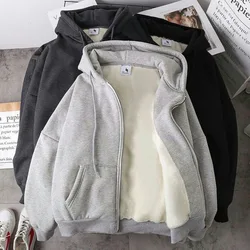 Fashionable Men's New Fleece Hooded Sweatshirt Men's Versatile Cold Resistant Casual Hoodie Men's Cardigan Jacket