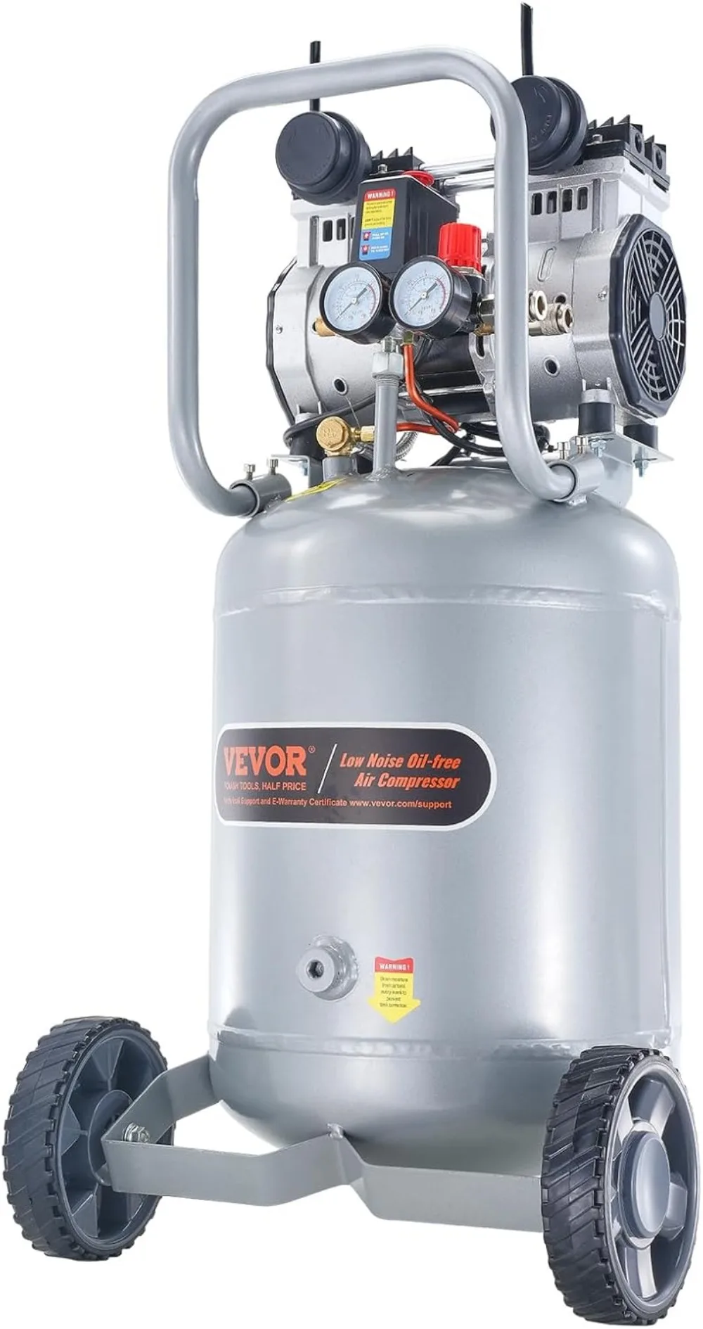 13 Gallon Air Compressor, 2HP 4.6 SCFM@90PSI Oil Free Air Compressor Tank with 125PSI Max Pressure, 66dB Ultra Quiet Compressor