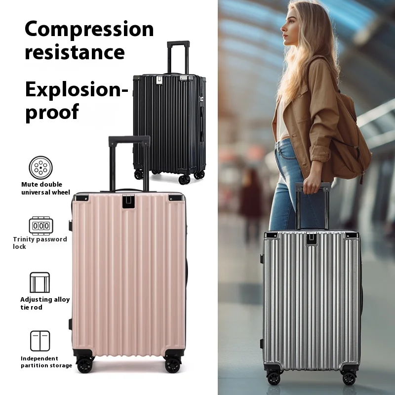 Business Boarding Trolley Suitcase 20Inch Zipper Large Capacity Universal Wheel Gift Suitcase 28 Simple Password Box