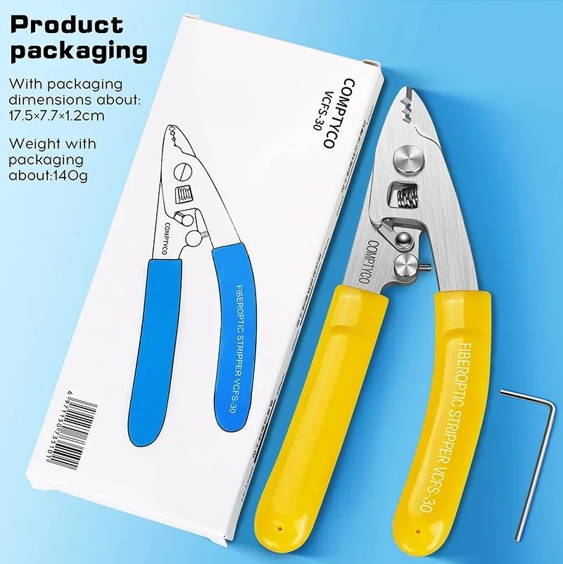 VCFS-30 Stainless steel Three-port Fiber Optical Stripper Pliers Wire Strippers for FTTH Tools Optic Stripping Plier