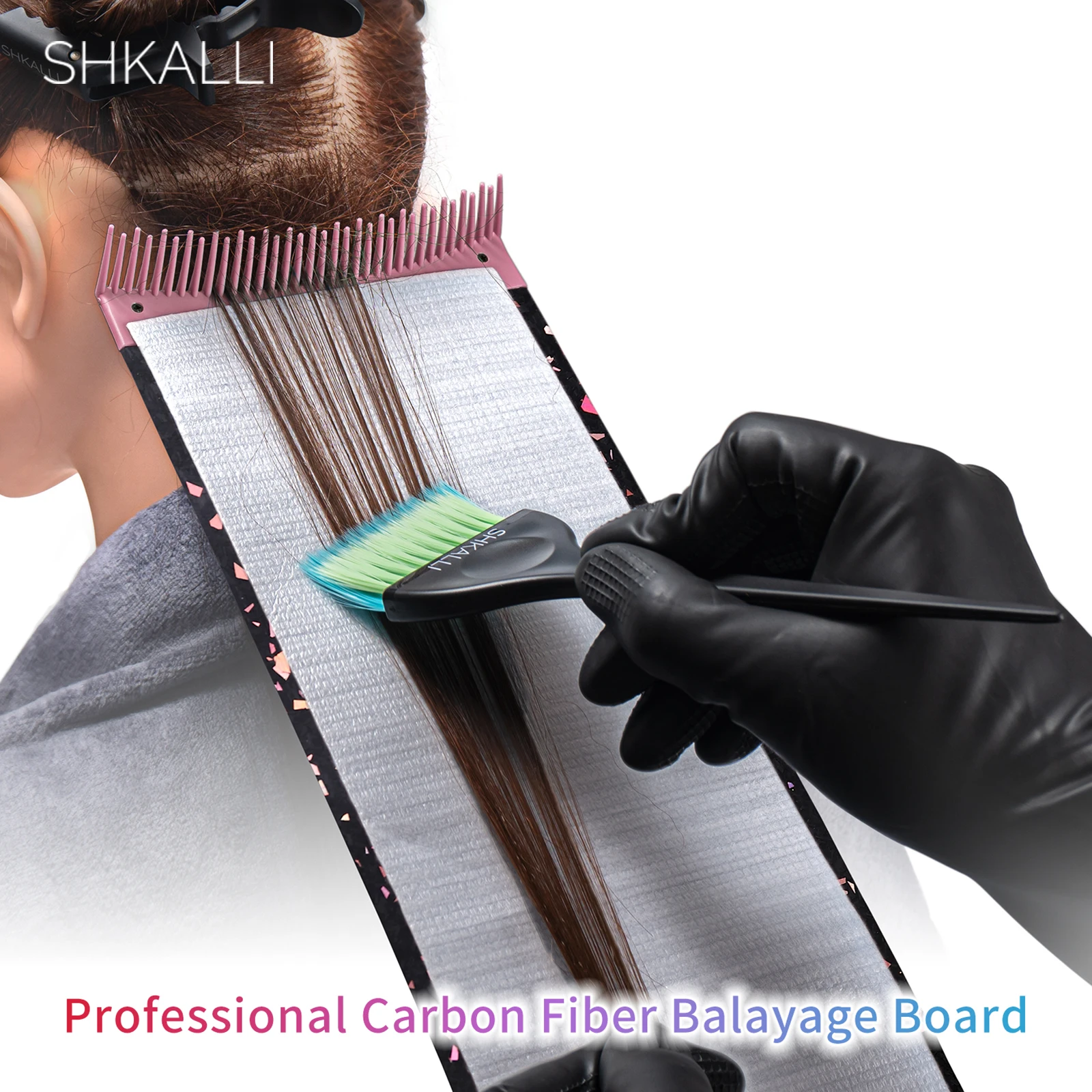 Professional Carbon Fiber Highlighting Board with Comb Teeth Hair Dyeing Board Styling Accessory for Hairdressers Coloring Tool