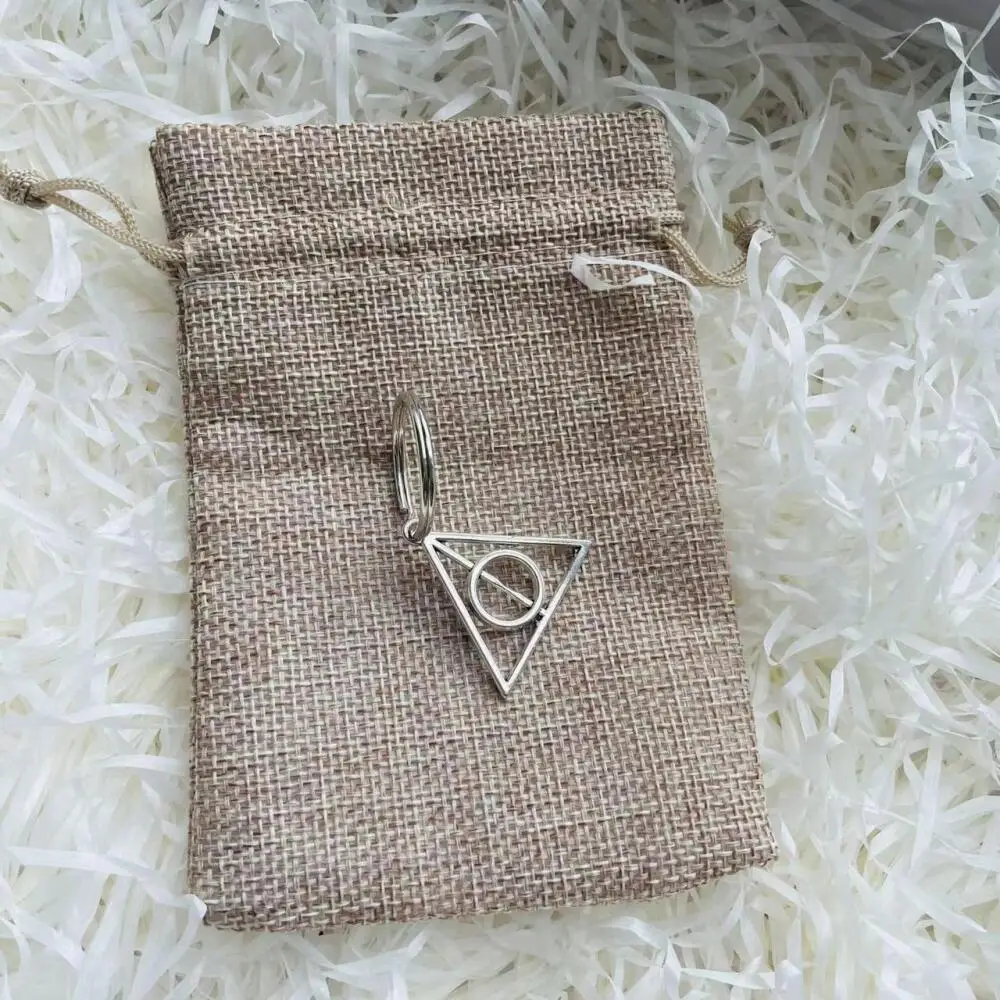 Triangle Pendant Keychain Gift Sack 2pcs  Set Halloween Christmas Carnival Season Birthday Present