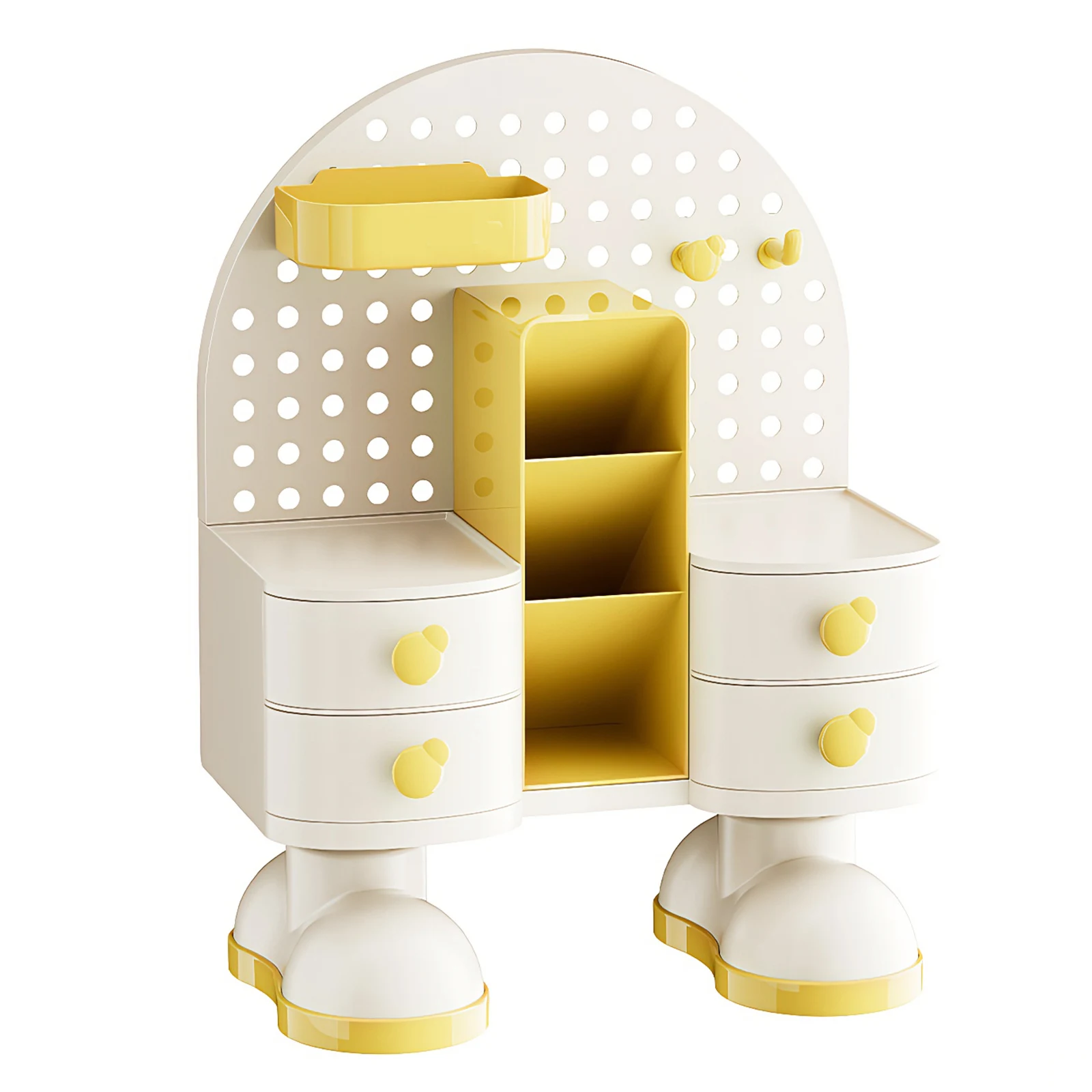 

Plastic Table Stationery Organizer with Drawers for School Office Home (Yellow)