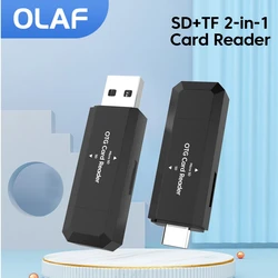 OLAF 2 IN 1 Card Reader USB Micro TF SD Card Memory Reader High Speed Multi-card Writer Adapter Flash Drive Laptop Accessories