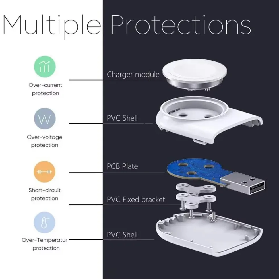 Dual Input Watch Magnetic Wireless Charger For Apple Watch series iWatch 10 9 8 7 6 5 4 SE Portable Fast Wireless Charging Cable - náhled 6