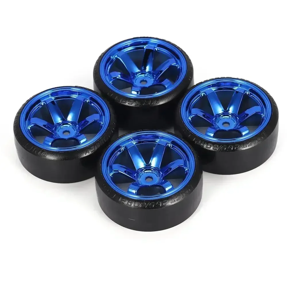 4 pçs 60mm 1/10 rc carro pneu de plástico duro aro roda conjunto para rc drift carro kyosho mst yokomo hsp tamiya ds5 wltoys usukani peças