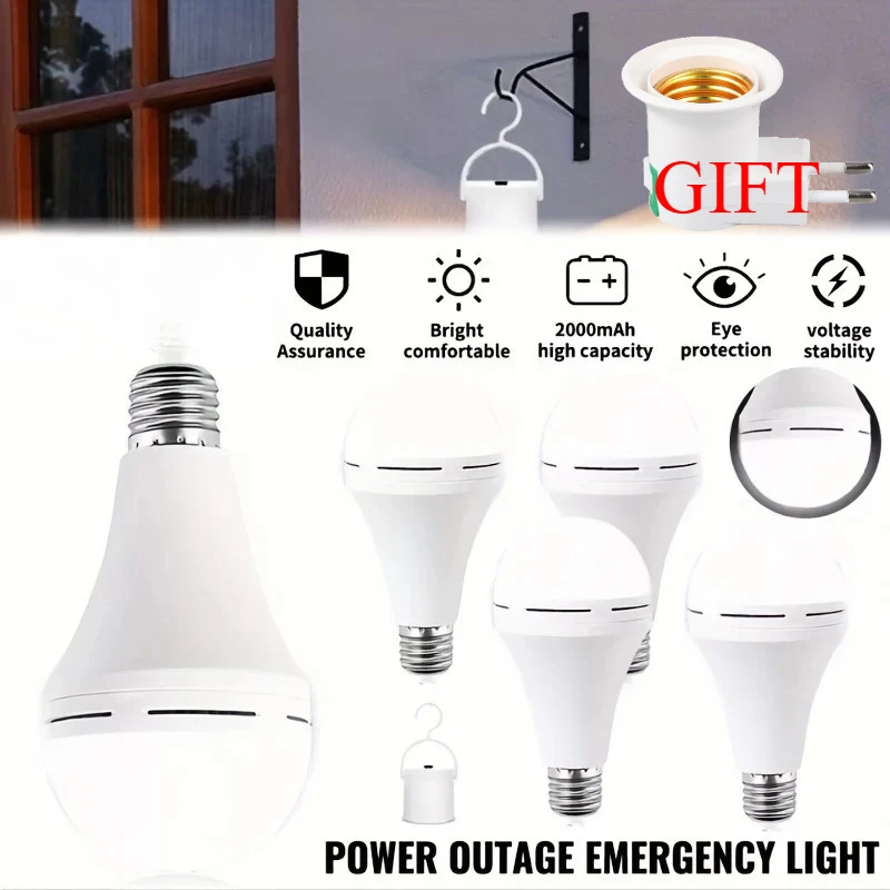9W/15W Emergency Light Bulb LED Handheld Hanging Energy-Saving Lights Bulb Portable Household Tent Fishing Lighting E27 Bulb