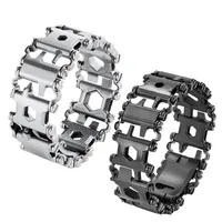 Multifunctional Bracelet Tool Stainless Steel Outdoor Bracelets 29 in 1 Bolt Screwdriver Bike Wrench Watch Strap Driver Tool Kit