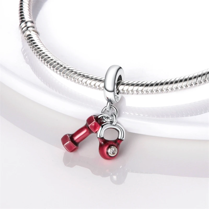 100% 925 Sterling Silver Red Color Series Heart Shape Charms Beads Fit Necklace Original Bracelets Lucky Jewelry Women Gifts