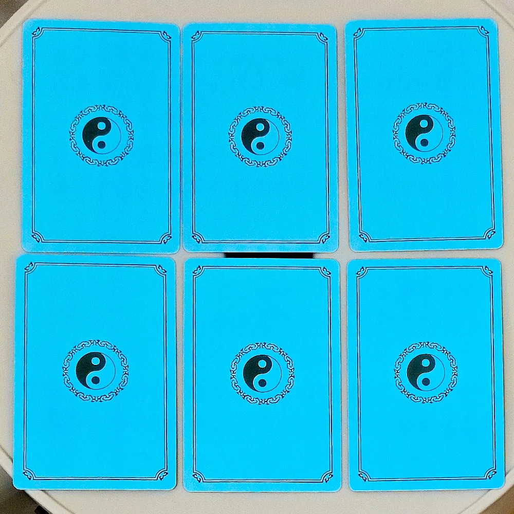 Picture 3: 55-Card Palmistry Poker Deck, Includes Life, Heart, & Wisdom Line Explanations 9*6cm – Blue Yin-Yang Design Backs