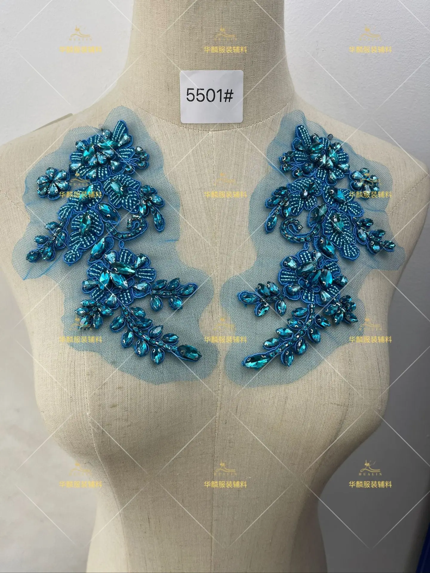 30 Colors Heavy-duty Embroidered Beaded Rhinestones Appliqued  Formal Wear DIY Clothing Accessories Dress Fabric Material