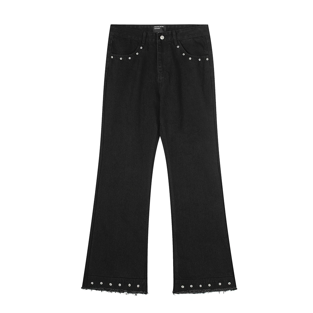 

Jeans for Men Streetwear Boot Cut Harajuku Loose Baggy Denim Trousers5