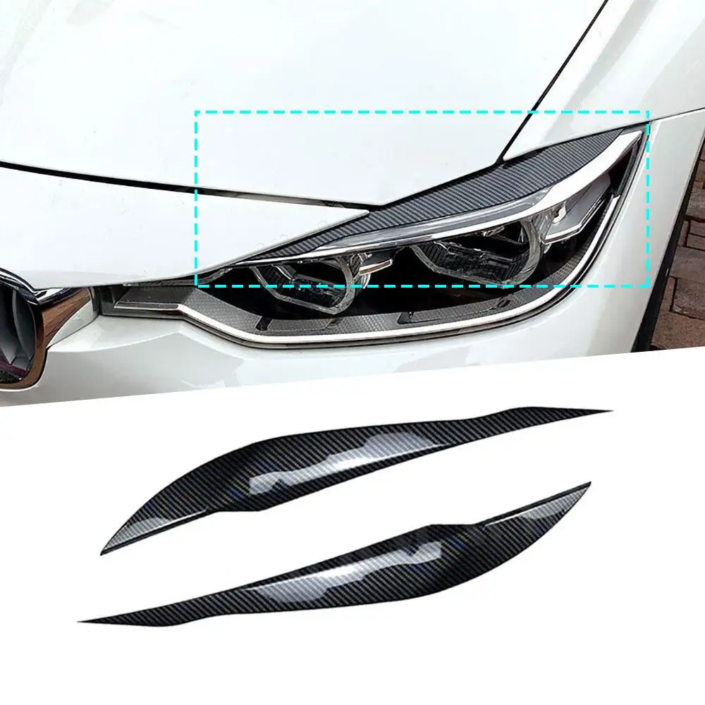 

ABS Carbon Look Car Front Headlight Lamp Eyelids Eyebrows Trims For BMW 3 Series F30 F31 318i 320i 2012-2018 Eye Lid Cover