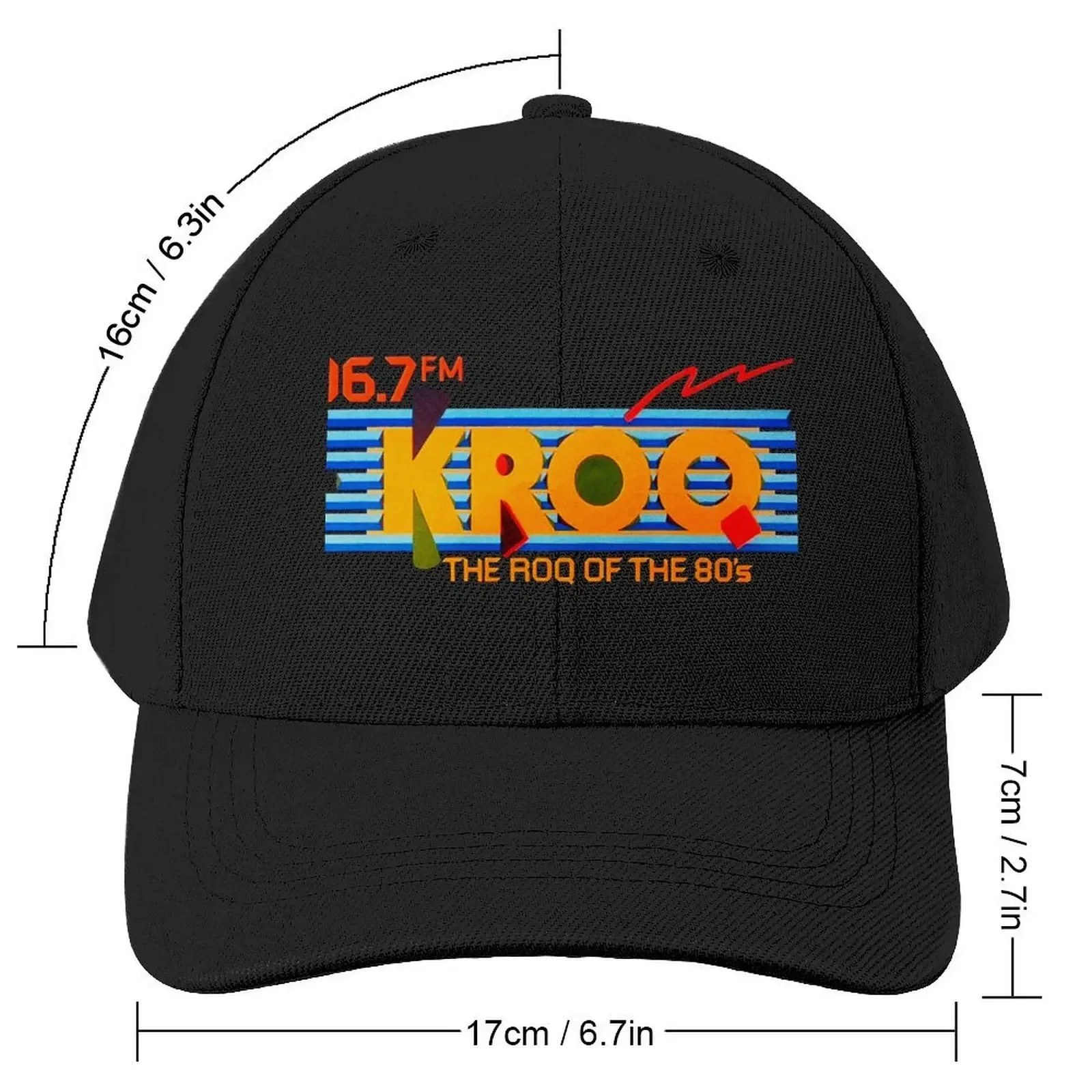 KROQ 106.7 1980s Los Angeles new wave alternative rock radio station Baseball Cap Sports Cap Horse Hat Sun Cap Mens Hats Women's