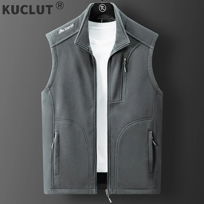 

Hot Men Polar Fleece Vests Outdoor Vest Unisex Multi-pocket Warm Windproof Tactical Winter New Safari Hiking Ski Cargo Waistcoat