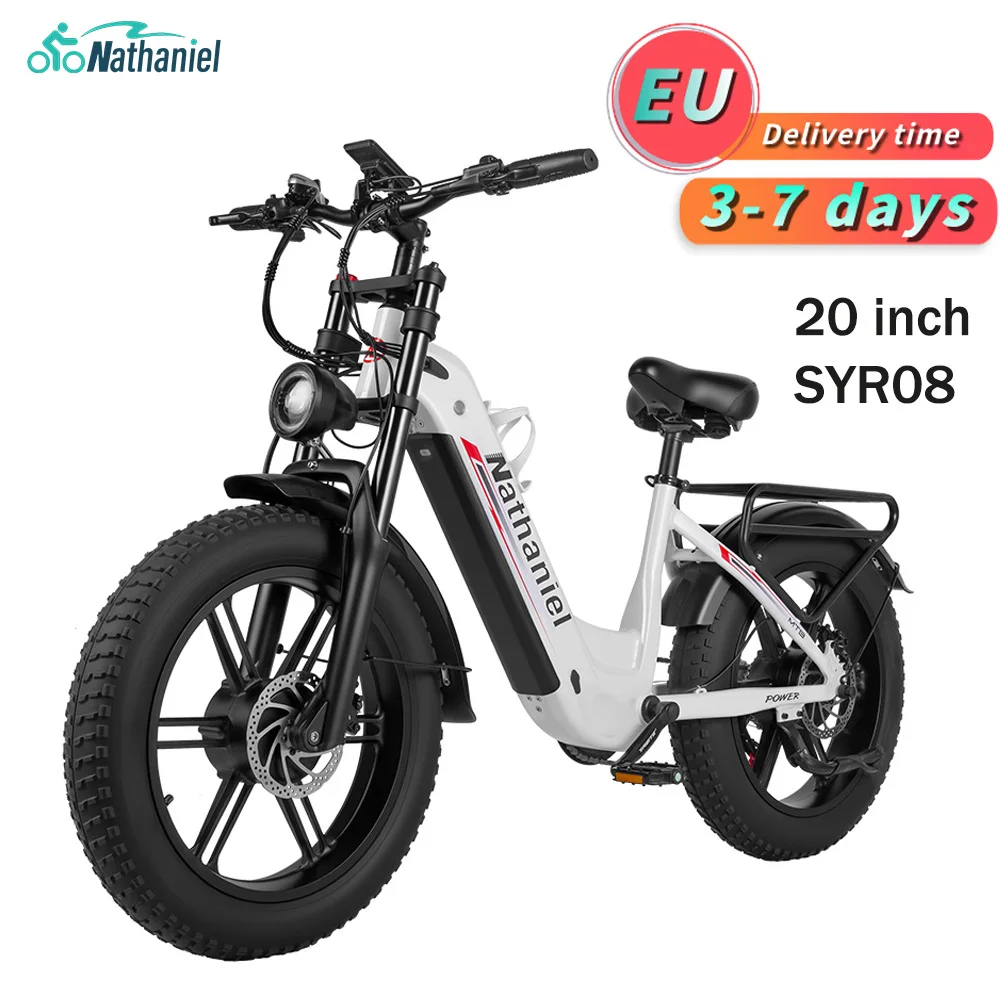 Vélo électrique Nathaniel SYR08 2000W à double moteur, pneus larges 20*4.0, batterie amovible 20AH, vitesse 50+, trajets quotidiens, vélo électrique pour adultes