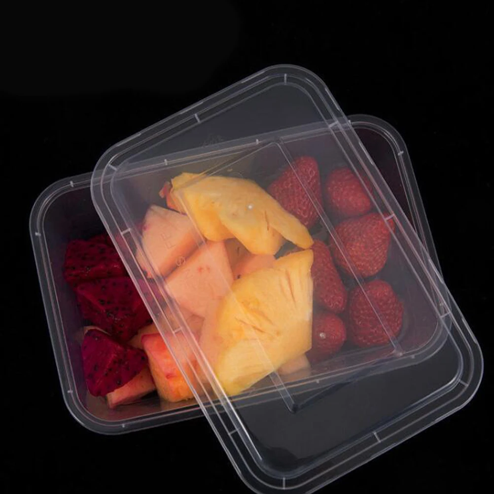 

50 Pcs Food Containers with Lids Snack Box Take Out Boxes Number Transparent Carry