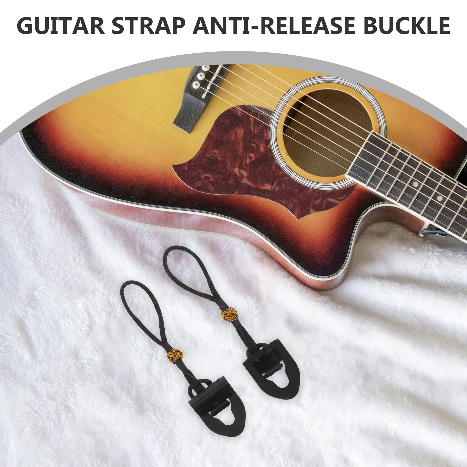 

1Pair Guitar Strap Buckle Lock Anti-Drop Secure Fastener No Drill Acoustic Electric Bass Strap Button Accessory