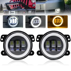 Fog light LED Angel Eyes 4 Inch Work light Headlight White DRL Amber Fog lights LED Headligh For Off-Road Jeep Fog Lights