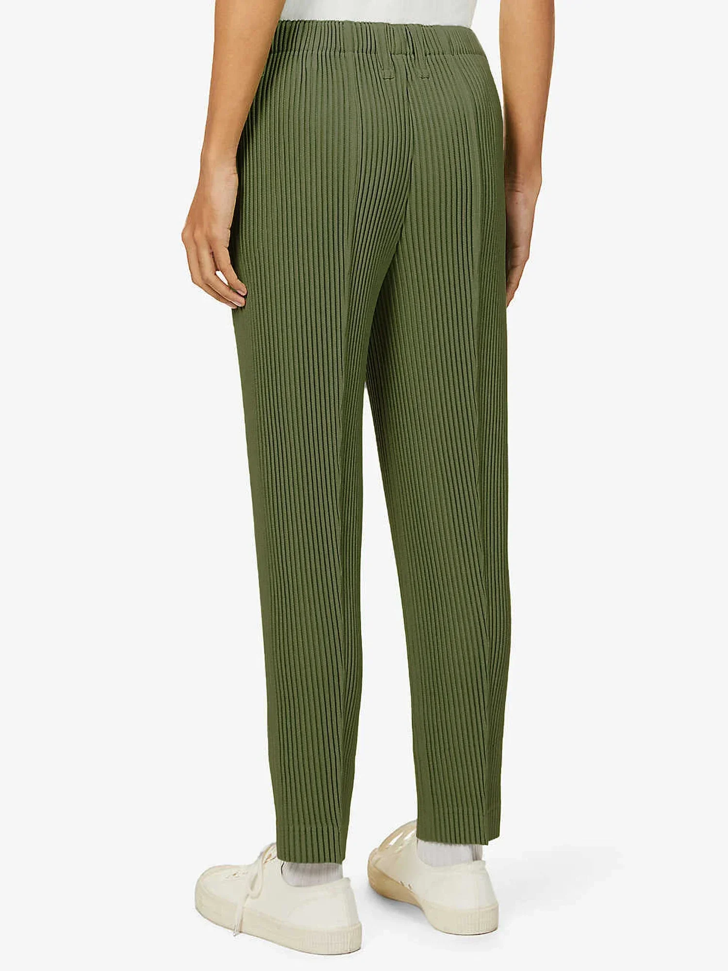 ALSEY Miyake Pleated Men's High Waist Green Pencil Pants Spring Summer Fall New High Waist Fashion Harajuku Style Slim Trousers