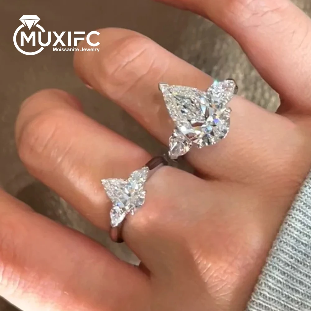 1–5 CT Mioshanit-Ring im Birnenschliff, GRA-zertifiziert, 925er Sterlingsilber vergoldet, 18 Karat D VVS1, Labordiamant, Hochzeit, Verlobungsring für Frauen – Detail 7