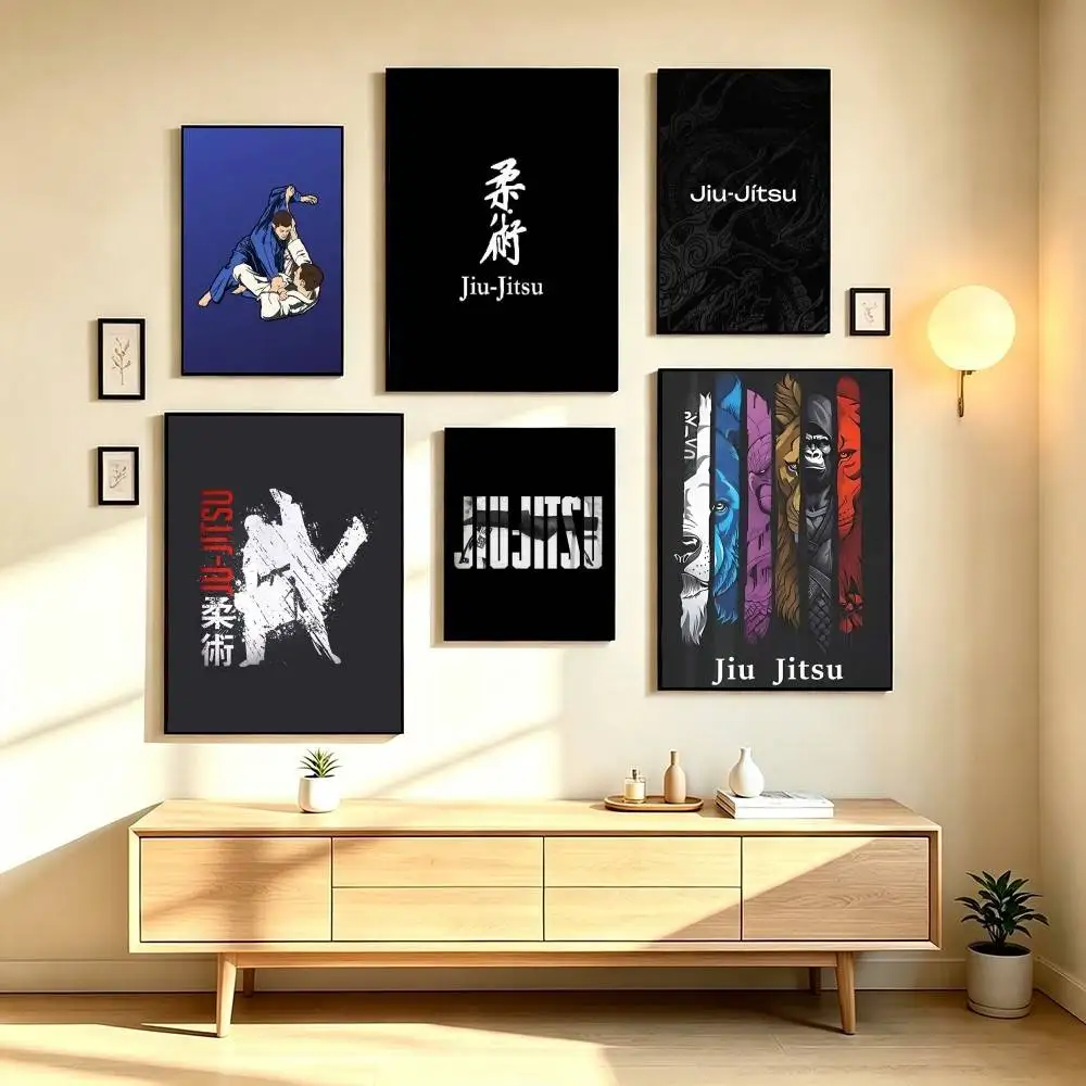 B-BJJ Brazilian Jiu Jitsu Poster High Quality Dorm Living Room Aesthetic Wall Decoration Painting Stickers Gift