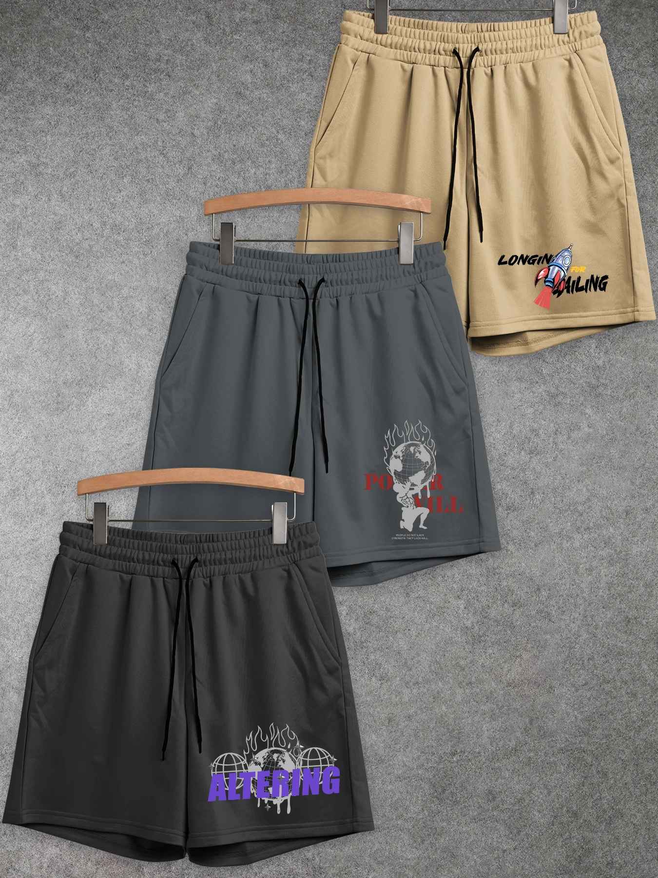 

3 Pcs Men's Printed Shorts Casual Sports Shorts Comfortable Lightweight for Summer Outdoor Activities and Dailywear Y2K