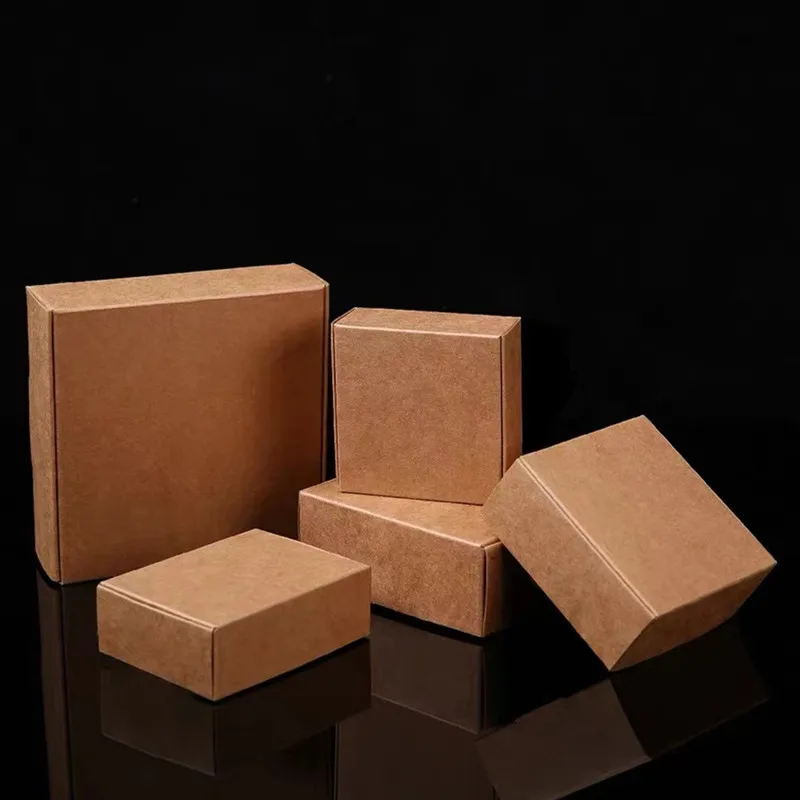 50pcs/lot Brown Kraft Paper Aircraft Gift Boxes Blank Handmade Soap Packing Box,Paper Candy Wedding Party Gift Packaging Boxes