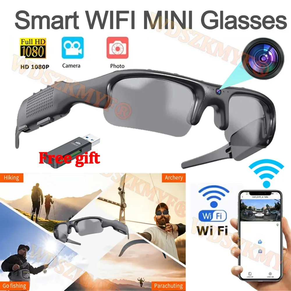 

WIFI APP Спорт на открытом воздухе MIN камера 1080P HD видеорегистратор, умные очки, широкий угол 170 ° Камера, Спортивная камера, Верховая езда, Катание на лыжах