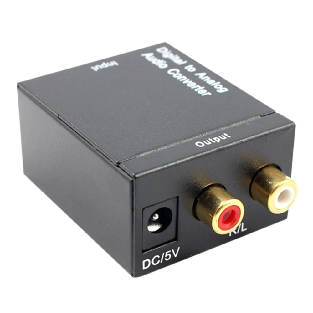 Digital to Analog Converter DAC Digital SPDIF Toslink to Analog Stereo Audio L/R Converter Adapter with Optical Cable