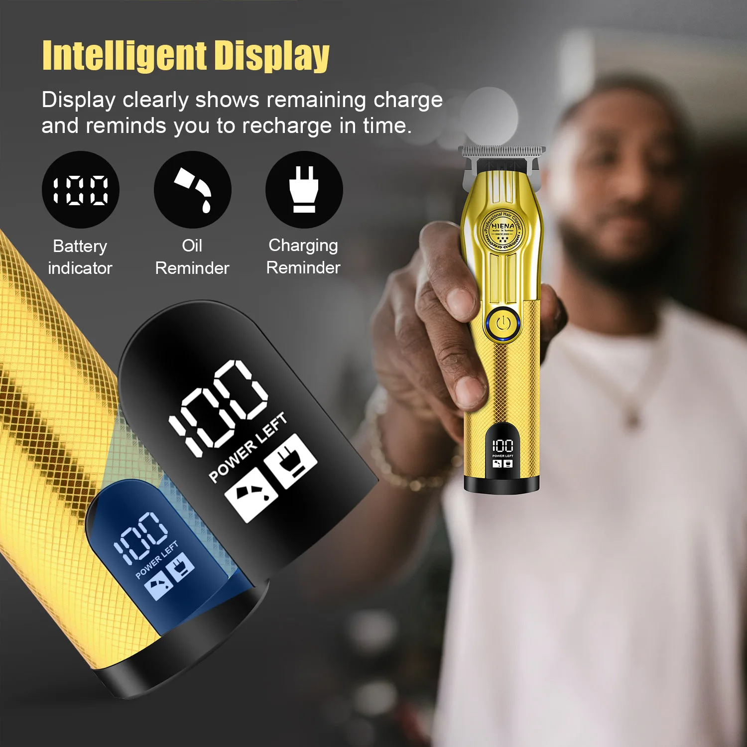 مجموعة تصفيف الشعر الكهربائية الاحترافية للرجال USB قابلة للشحن اللاسلكي لتصفيف الشعر أداة تهذيب اللحية للحلاقين والمصففيين