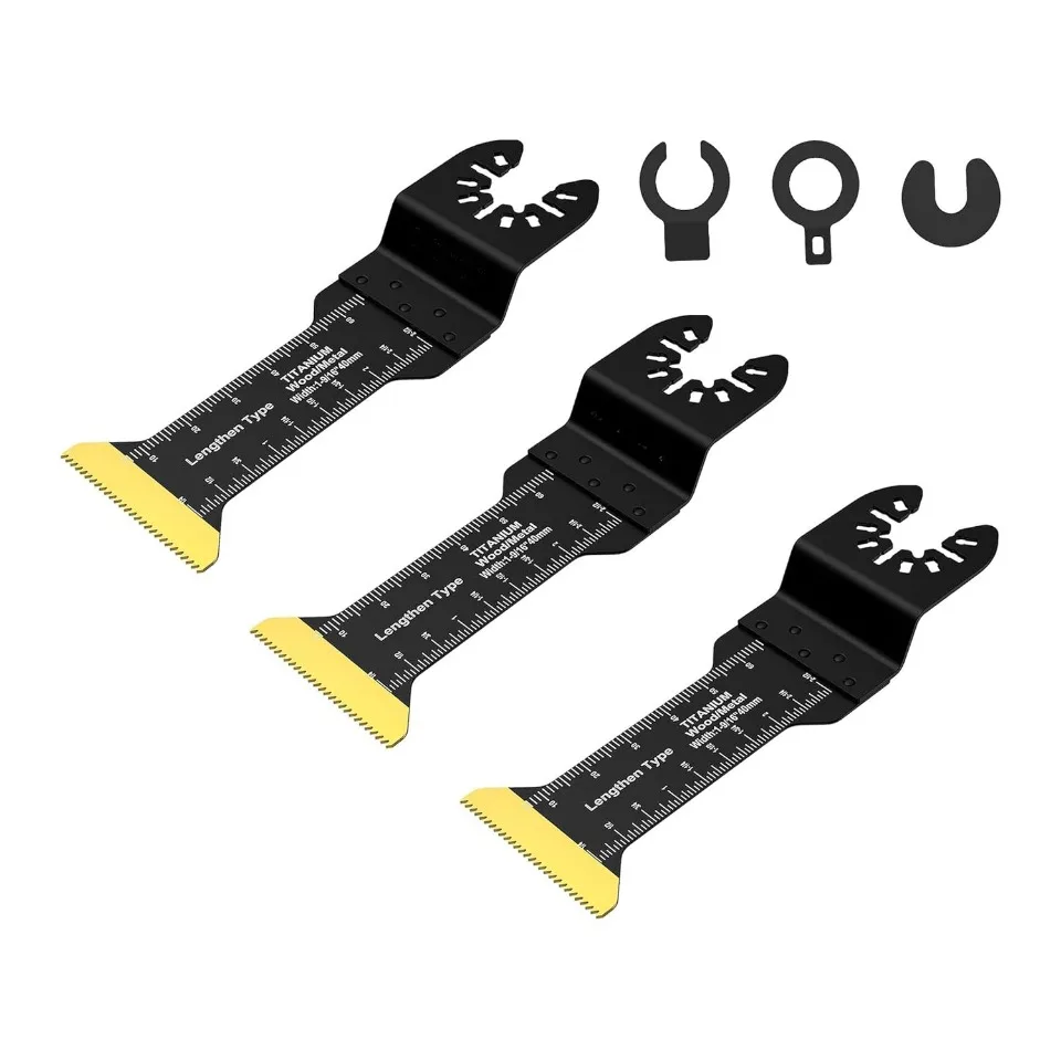 Titan oszillierende Sägeblätter Metalls ch neiden Multitool-Klingen für Metall nägel Hartmaterial Holz Kunststoff 12-tlg – Detail 7