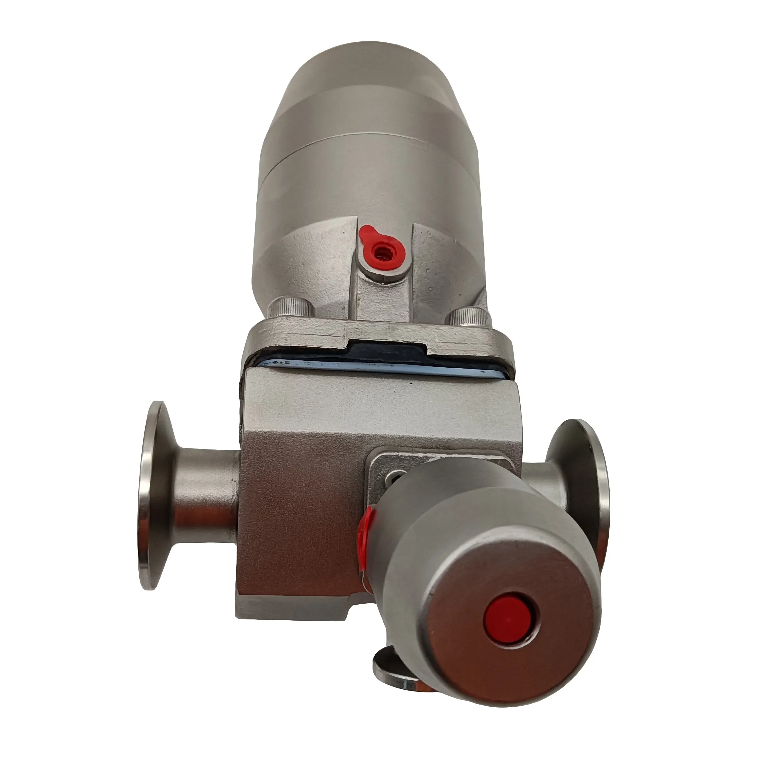 Sanitary Stainless Steel Straight Way Diaphragm Valve With Double Pneumatic Actuator