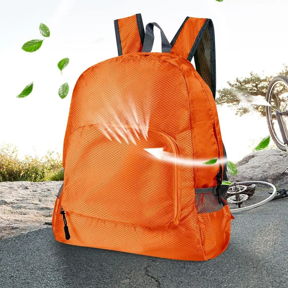 Large Capacity Foldable Ultralight Backpack Waterproof Zipper Outdoor Sports Daypack Polyester Lightweight Sports Knapsack