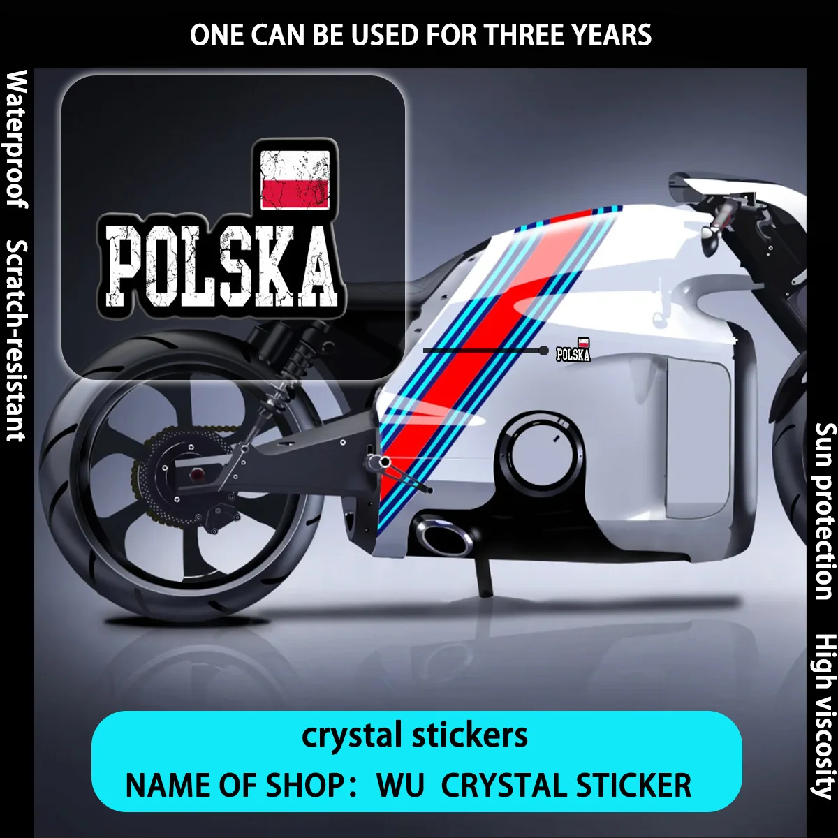 4Pcs/Set Polish Flag Stickers, Waterproof Scratch-Resistant Decals for Motorcycle Car Tool Box, Polish Pride Decor