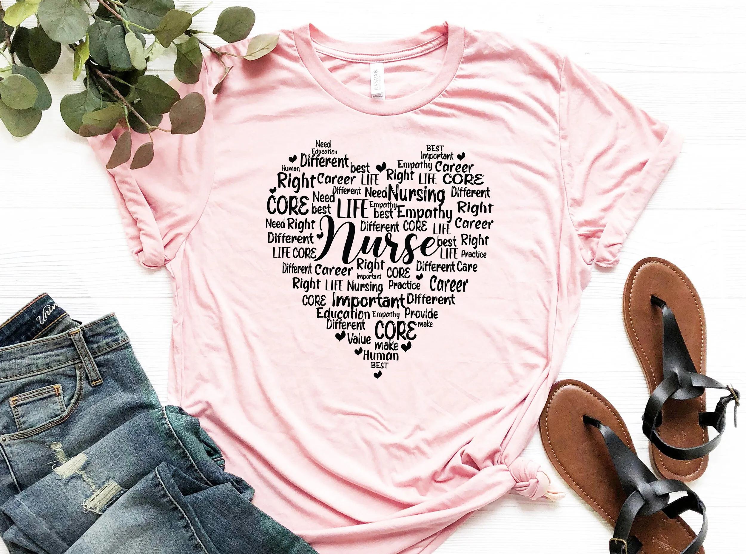 تي شيرت ممرضة القلب التقدير فكرة لطيفة أسبوع الممرضات #1