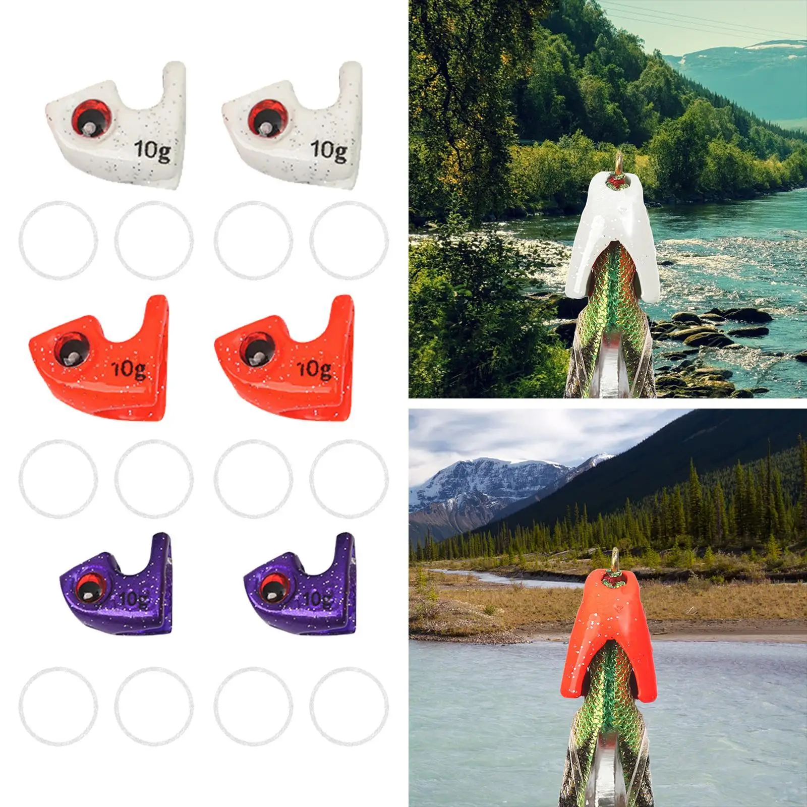 2x 10G Fishing Squid Sinkers Men Women Realistic Glow in The Dark Adults Equipment Fishing Tackle Accessories Squid Jig Weights