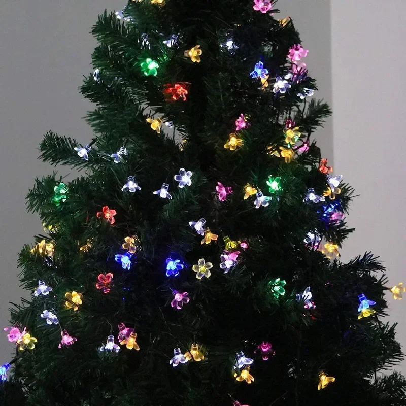 1PC Solar String Flower Lights Outdoor Waterproof 20//50/100 LED Fairy Light For Garden Fence Patio Yard Decor image 3