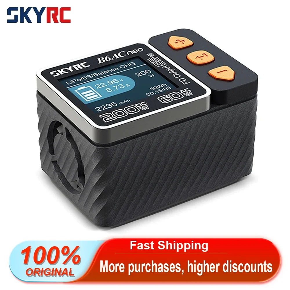 Original SkyRC B6ACneo SK-100200 200W AC DC Smart Battery Balance Charger LiPo LiHV Charger for RC UAV Battery