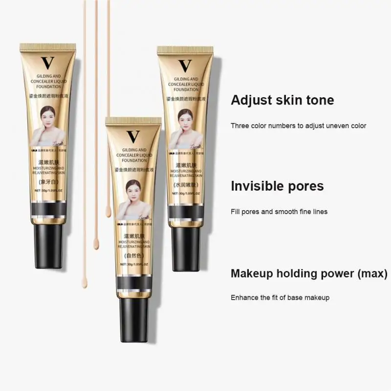 Foundation lang anhaltende natürliche natürlich aussehende BB-Creme beliebte Gold abdeckung feuchtigkeit spendende strahlende Teint Ubub Make-up heißesten