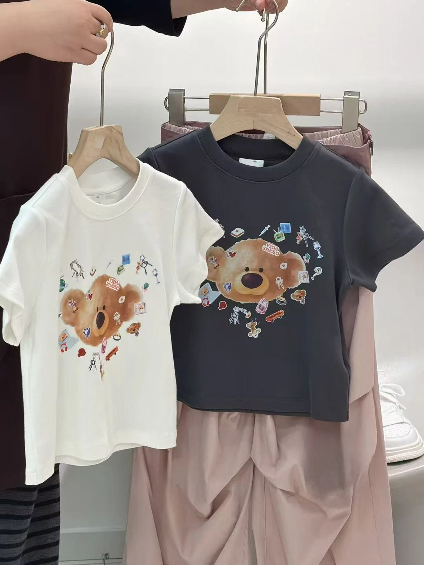 

Girls Short Sleeve T-Shirt Children's Spring Autumn Fashion round Neck Print Casual Cute Kids Top Trendy round Neck T-Shirt
