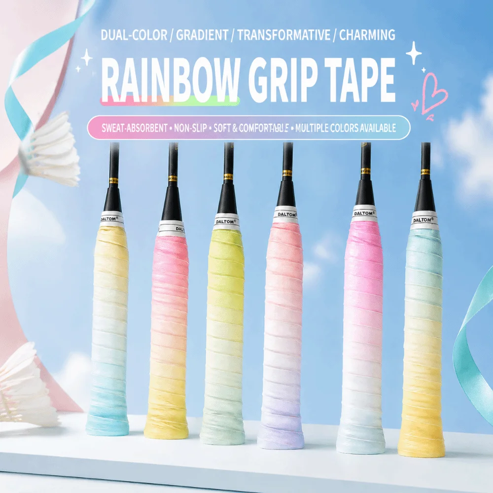 

Gradient Tennis Badminton Grip Tape Non-Slip Sweat-Absorbent Badminton Racket Grips Wrap Self-adhesive Wear-resistant