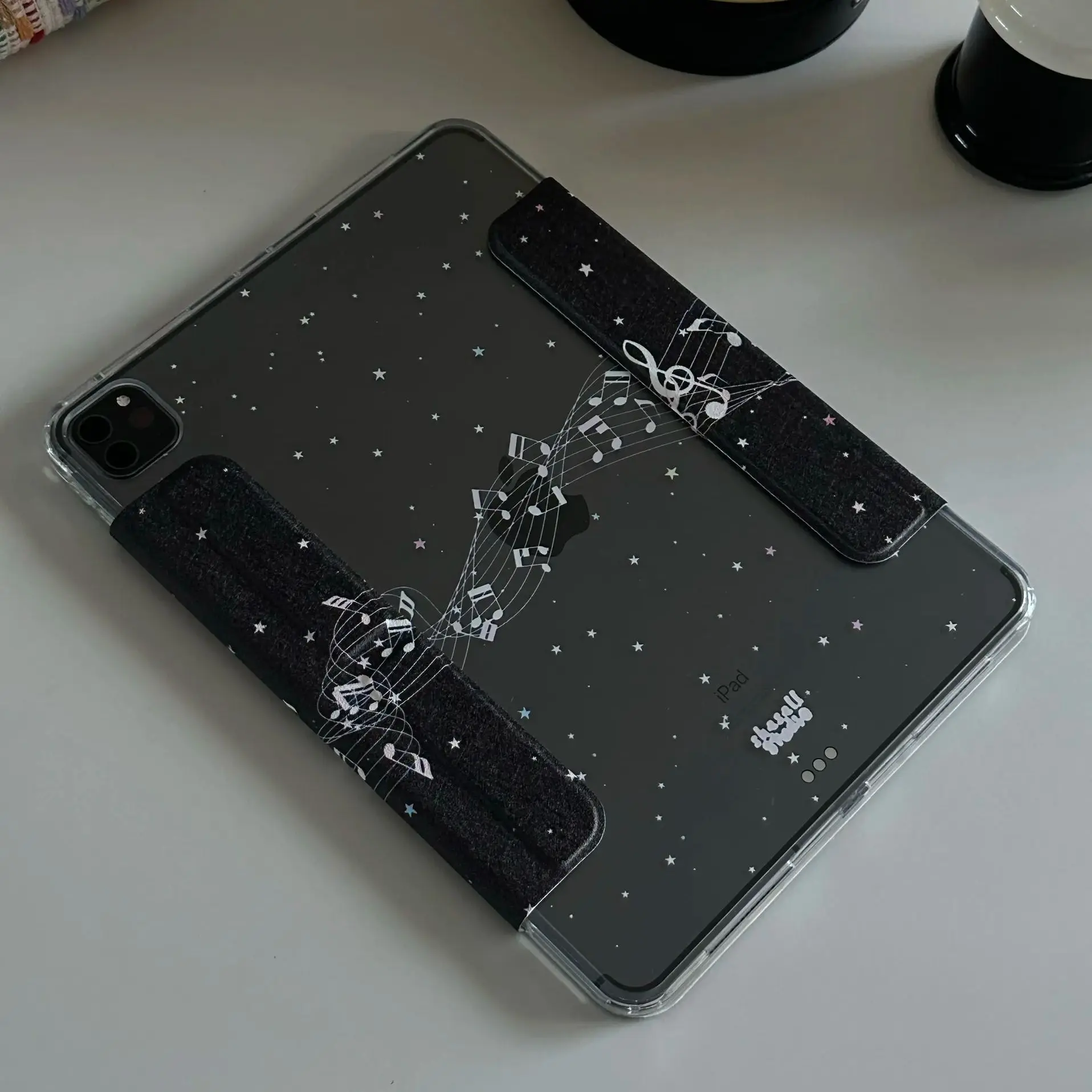 

Чехол для iPad с дизайном в стиле корейской музыки и нотами - для iPad Mini 7 6 Pro Air 7 6 5 4 - акриловая крышка с Y-образным ремешком и слотом для карандаша